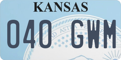 KS license plate 040GWM