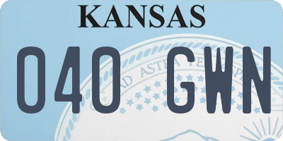 KS license plate 040GWN
