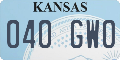 KS license plate 040GWO