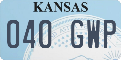 KS license plate 040GWP