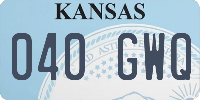 KS license plate 040GWQ