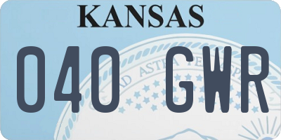 KS license plate 040GWR