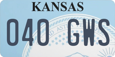KS license plate 040GWS