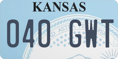KS license plate 040GWT