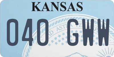 KS license plate 040GWW