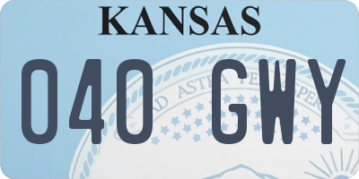 KS license plate 040GWY