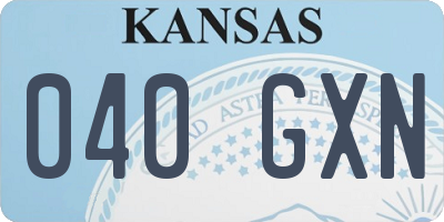KS license plate 040GXN