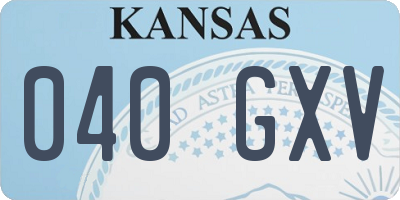 KS license plate 040GXV