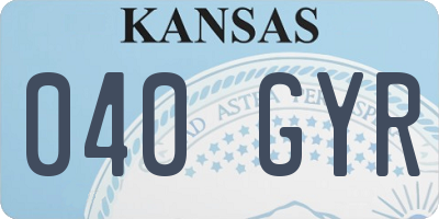 KS license plate 040GYR