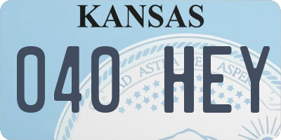 KS license plate 040HEY