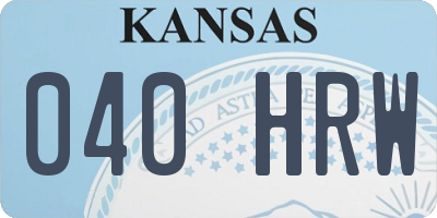 KS license plate 040HRW