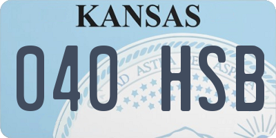KS license plate 040HSB