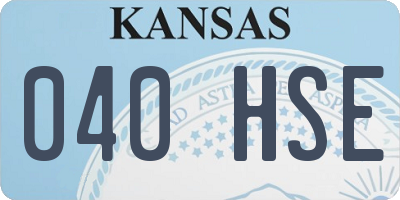 KS license plate 040HSE