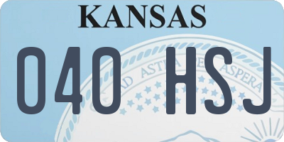 KS license plate 040HSJ
