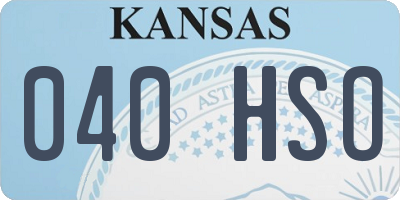 KS license plate 040HSO