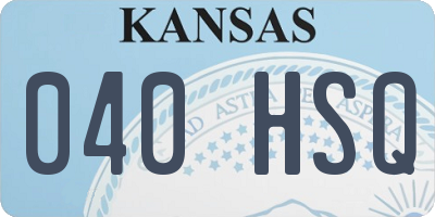 KS license plate 040HSQ
