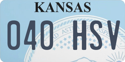 KS license plate 040HSV