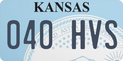 KS license plate 040HVS