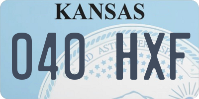 KS license plate 040HXF