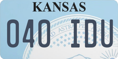 KS license plate 040IDU
