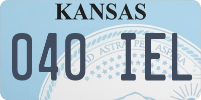 KS license plate 040IEL
