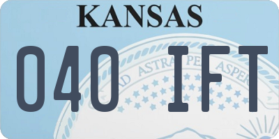 KS license plate 040IFT