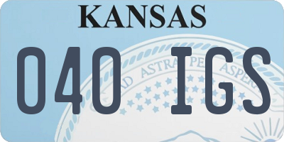KS license plate 040IGS
