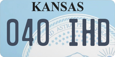 KS license plate 040IHD
