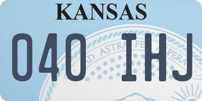KS license plate 040IHJ