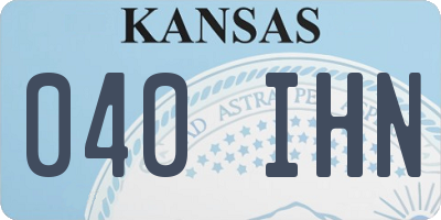 KS license plate 040IHN