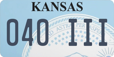 KS license plate 040III