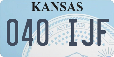 KS license plate 040IJF