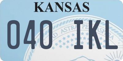 KS license plate 040IKL
