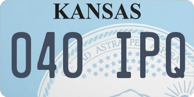 KS license plate 040IPQ
