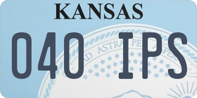 KS license plate 040IPS