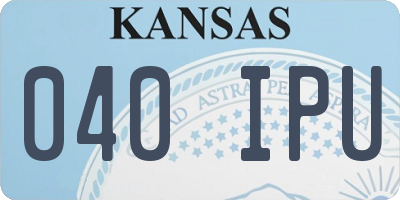 KS license plate 040IPU