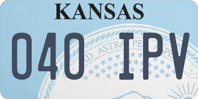KS license plate 040IPV
