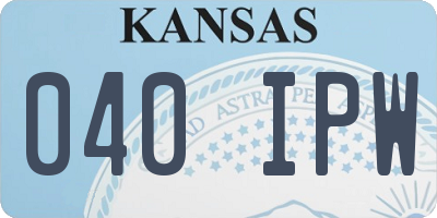 KS license plate 040IPW