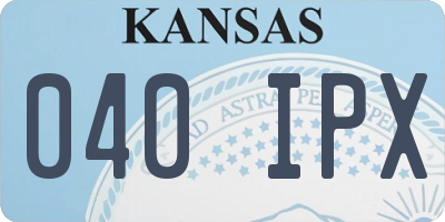 KS license plate 040IPX