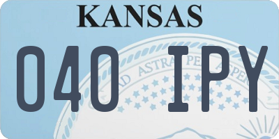 KS license plate 040IPY