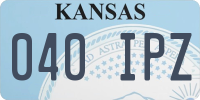 KS license plate 040IPZ