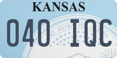 KS license plate 040IQC