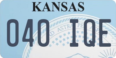 KS license plate 040IQE