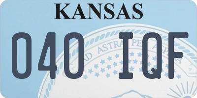 KS license plate 040IQF