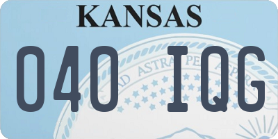 KS license plate 040IQG