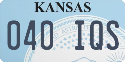 KS license plate 040IQS