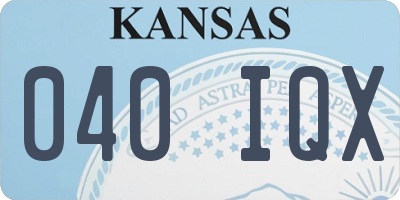 KS license plate 040IQX