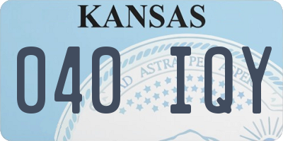 KS license plate 040IQY