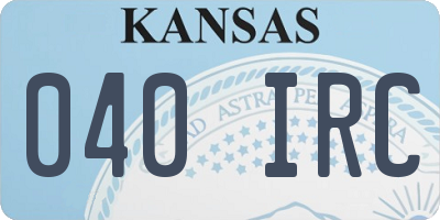 KS license plate 040IRC