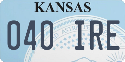 KS license plate 040IRE